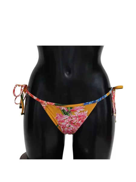 Bikini Dolce & Gabbana cu model floral cu imagine cu legături galben