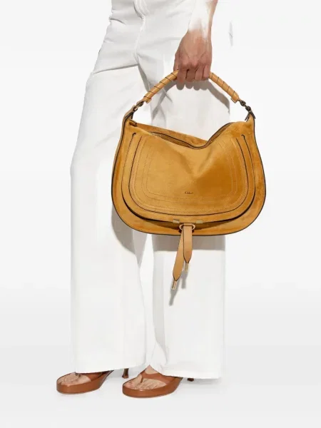 Τσάντα shopper Chloé σουέτ πορτοκαλί