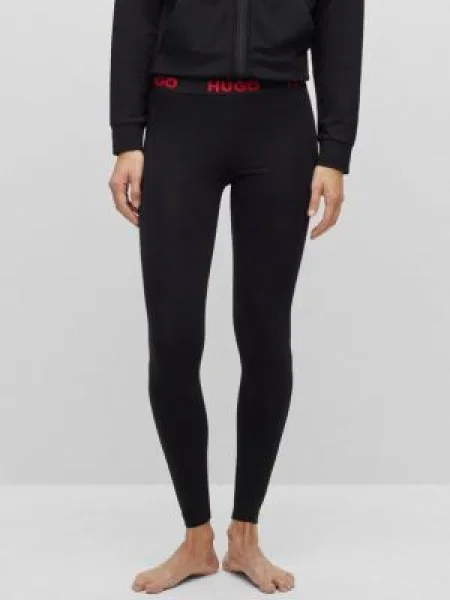 HUGO Leggings roși aprins negru