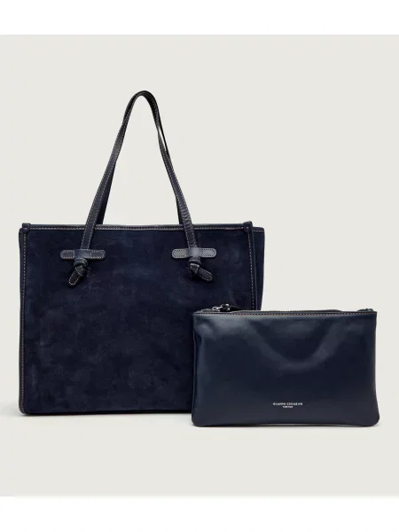 GIANNI CHIARINI Geantă shopper + borsetă Marcella | piele întoarsă