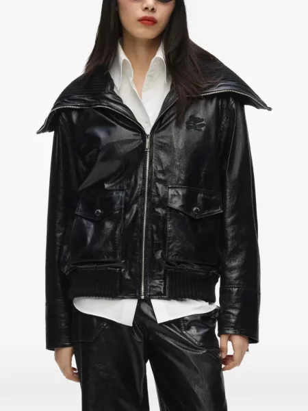 С яка кожено яке Karl Lagerfeld черно
