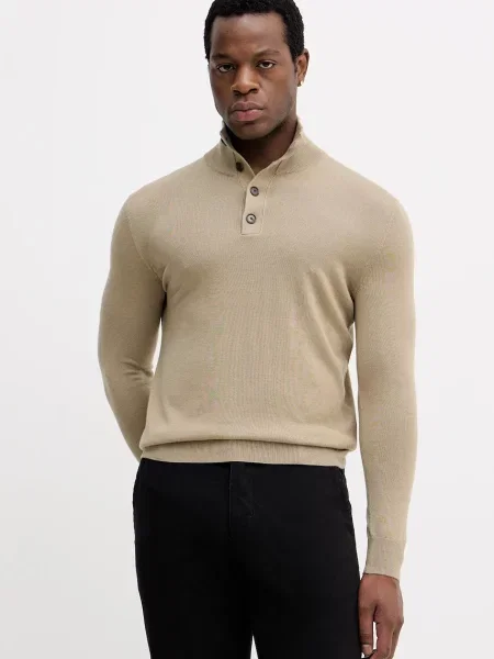 Пуловер с вълна Sisley бежово