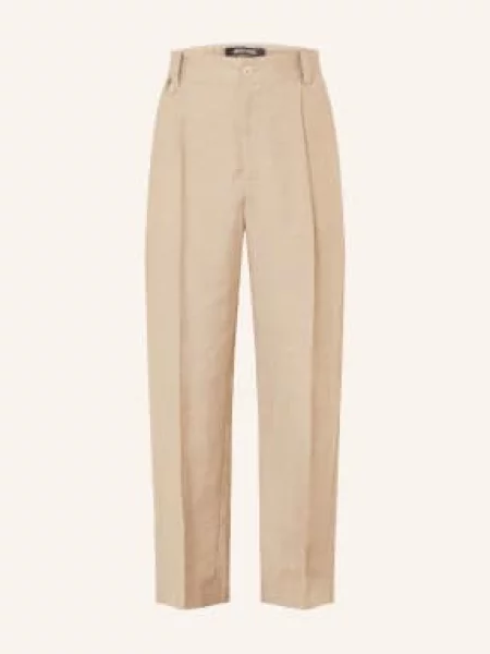 Jacquemus Spodnie Le Pantalon Croisiere Z Lnu beige beżowe