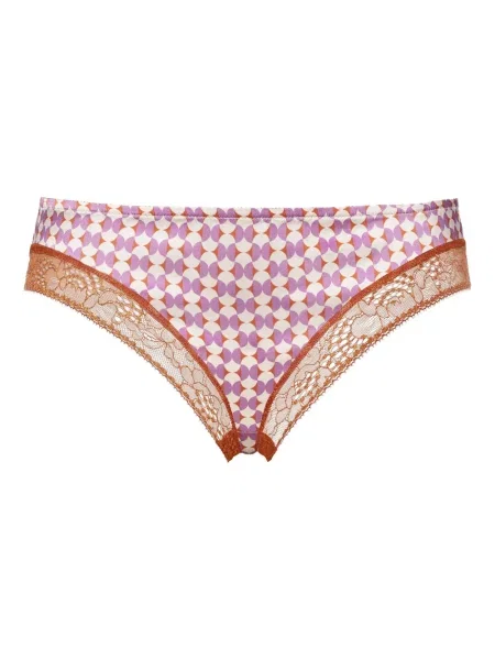 Chiloți tanga Eres cu imagine cu imprimeu geometric din dantelă violet