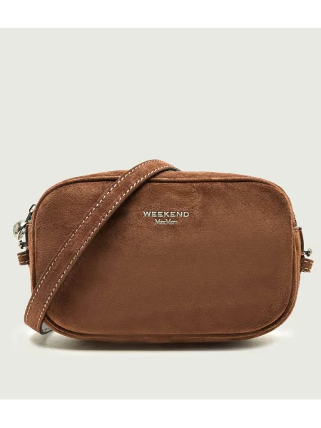 Weekend MaxMara Geantă poștaș Wkastruzzo | piele întoarsă maro