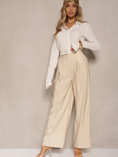 Pantaloni Efrase deschis bej