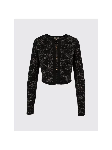 Pulover Elisabetta Franchi din dantelă negru