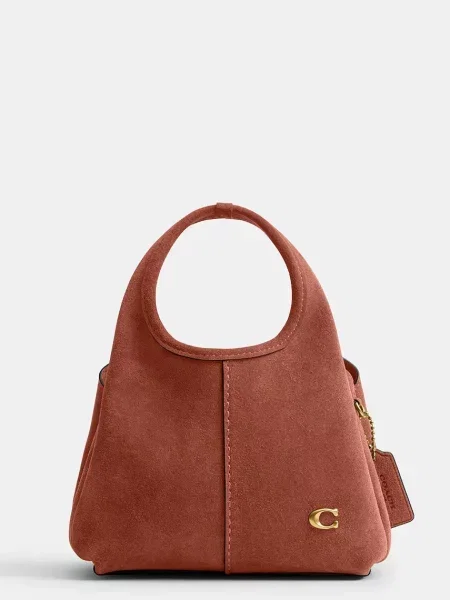 Coach torebka crossbody zamszowa Suede Lana Shoulder Bag 19 brązowa