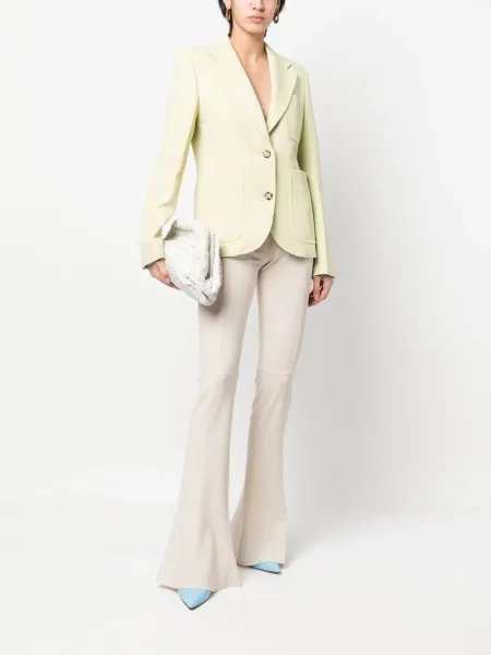 Vienakrūtis švarkas Victoria Beckham žalia