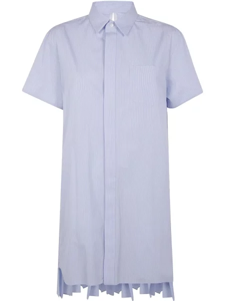 Rochie mini Sacai cu dungi de costum albastru