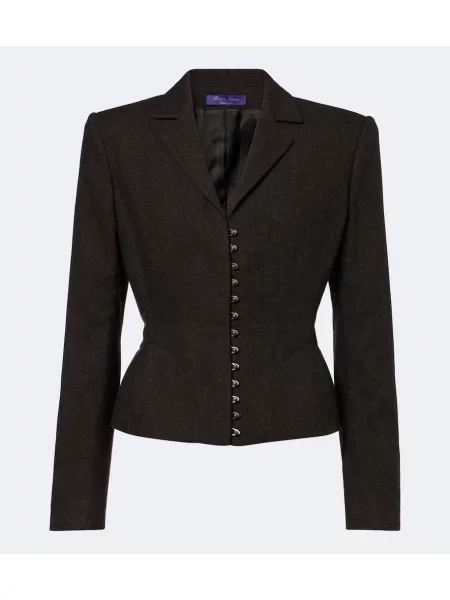 Sacou Ralph Lauren Collection de lână cu model herringbone maro