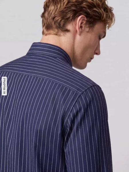 Koszula biznesowa o kroju slim fit z czystej bawełny Jake*s granatowa