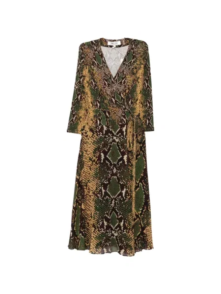 Rochie midi Dvf Diane Von Furstenberg cu imagine cu model piele de șarpe plic