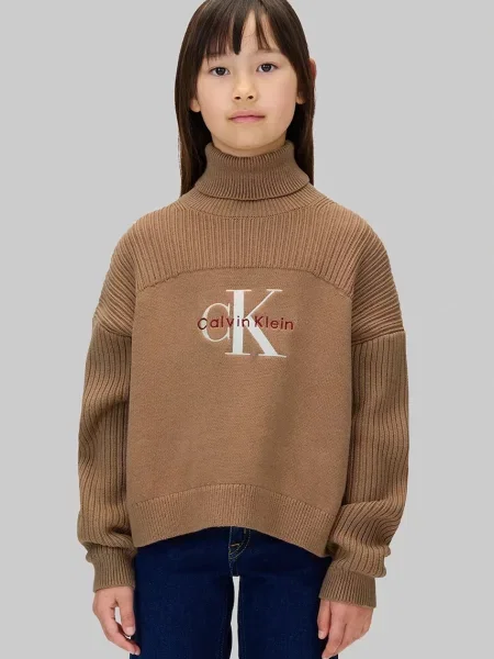 Calvin Klein Jeans Dječji pulover smeđa