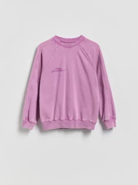 Reserved Mikina oversized se sepraným efektem fuchsiová