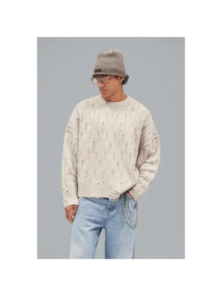 Sweter Represent wełniany beżowy