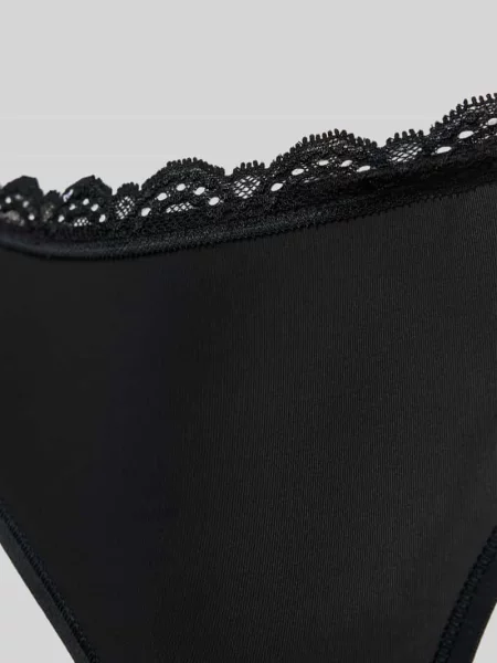 Stringi obszyte koronką Calvin Klein Underwear czarne