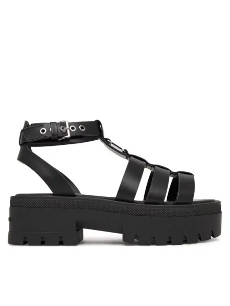 Tommy Jeans Σανδάλια Tjw Fisherman Leather Max Sandal μαύρο