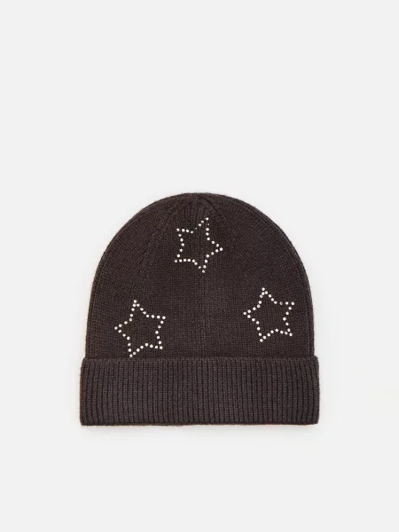 Reserved Beanie sapka rátéttel sötétszürke