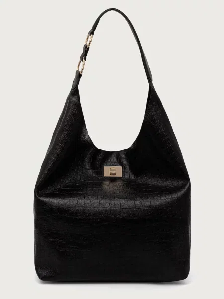 ERMANNO Firenze geantă shopper pentru femei cu imitație de piele negru