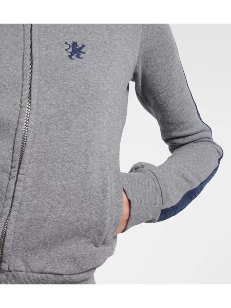 Mikina s kapucňou Balenciaga s výšivkou sivá