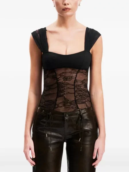 Top Ow Collection din dantelă negru