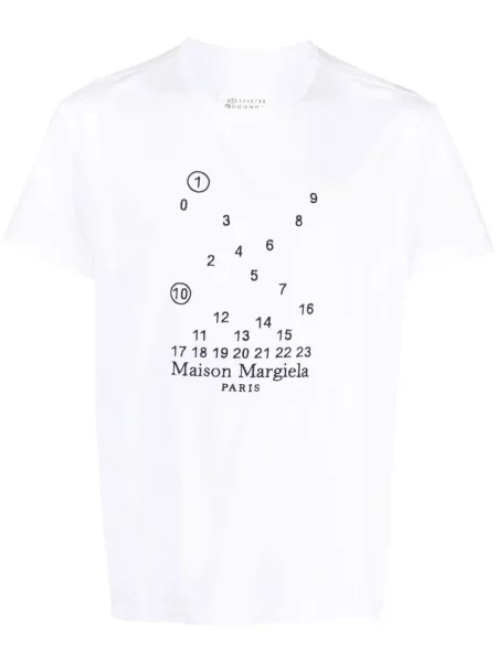 Tricou Maison Margiela cu imagine scurt alb
