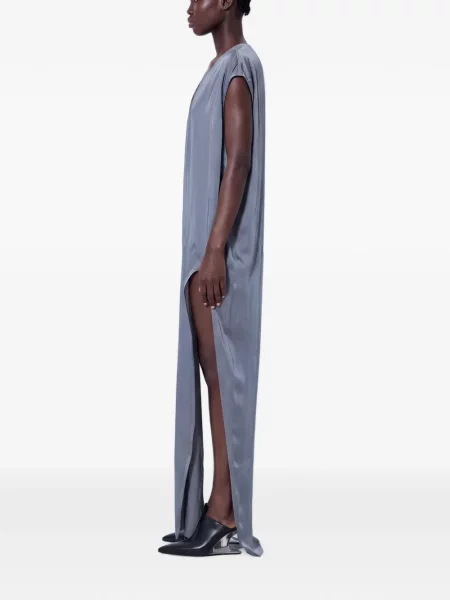Rochie maxi Rick Owens cu decolteu în V gri