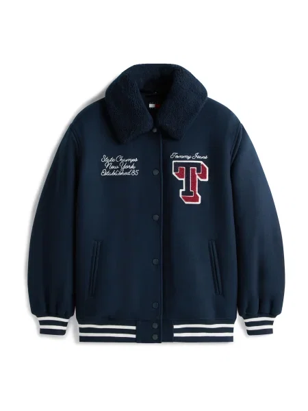 Tommy Jeans Geacă bomber Varsity Bleumarin alb