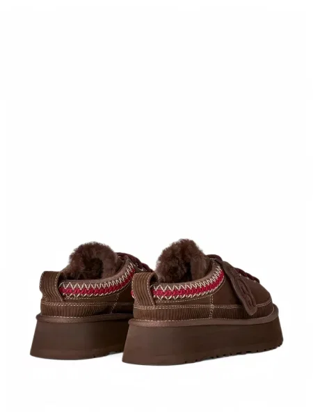 Botine Ugg cu șireturi din dantelă maro