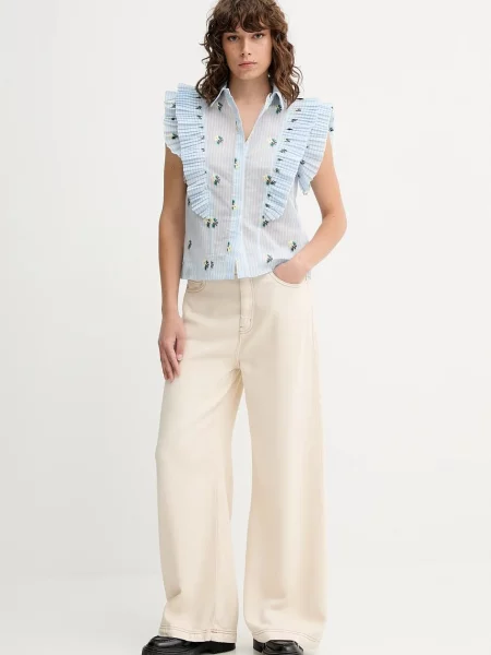 MUNTHE koszula MUST niebieski regular z kołnierzykiem klasycznym błękitna