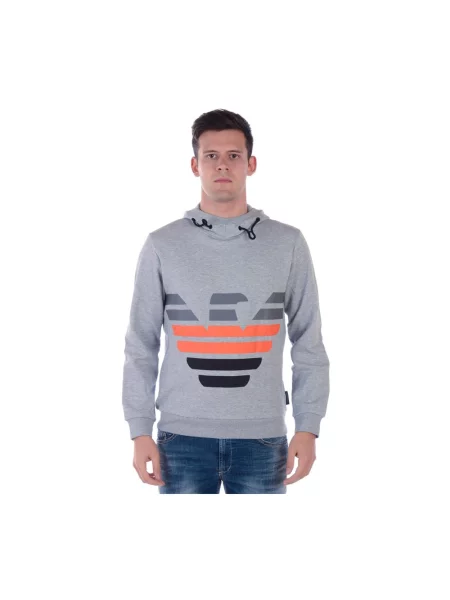 Bluza z kapturem Emporio Armani z kapturem szara