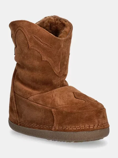 Велурени апрески Inuikii Cowboy Embroidery кафяво бежово