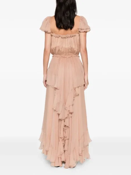 Rochie Chloé de mătase cu volane de costum