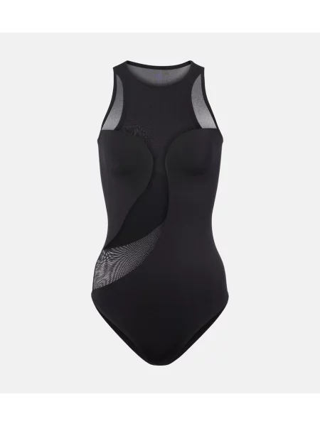 Body Wolford din satin transparente negru