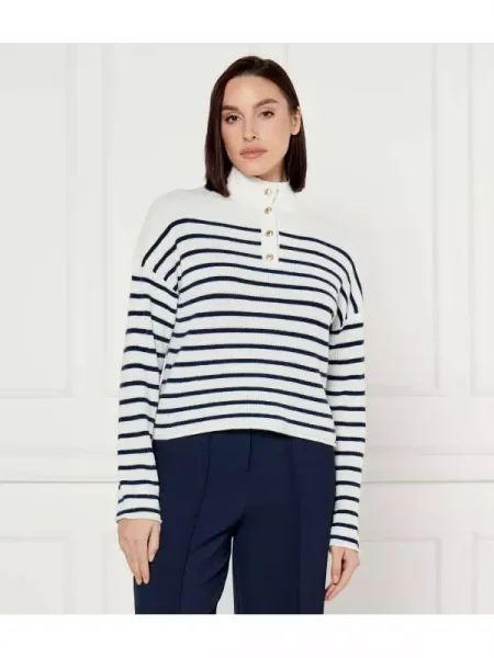 Tommy Hilfiger Gyapjú kötött pulóver fehér