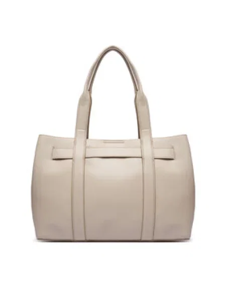Rankinė Calvin Klein Buckle Medium Tote Écru balta
