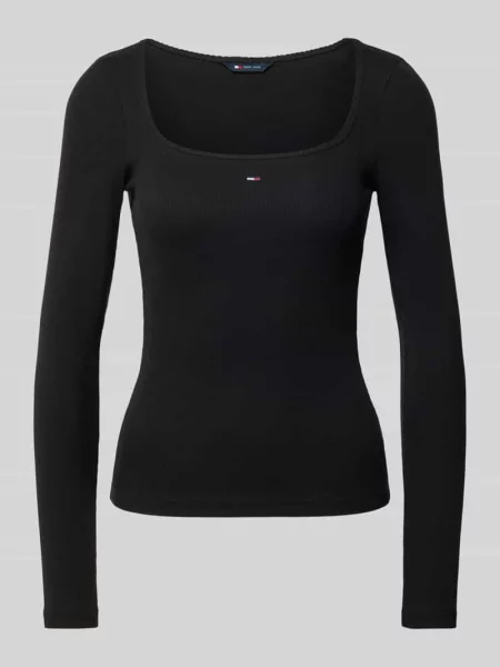 Bluzka Tommy Jeans z długim rękawem czarna