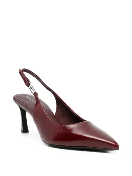 Pantofi cu toc Tamaris din piele slingback roșu