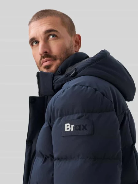 Kurtka pikowana z kapturem Brax granatowa