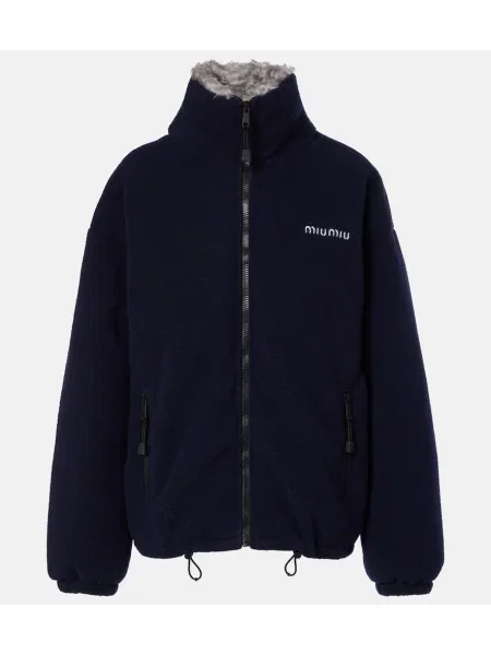 Kurtka puchowa Miu Miu polarowa niebieska