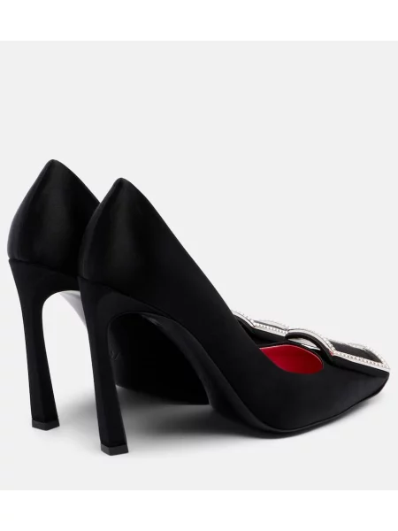 Pantofi cu toc Roger Vivier din satin negru