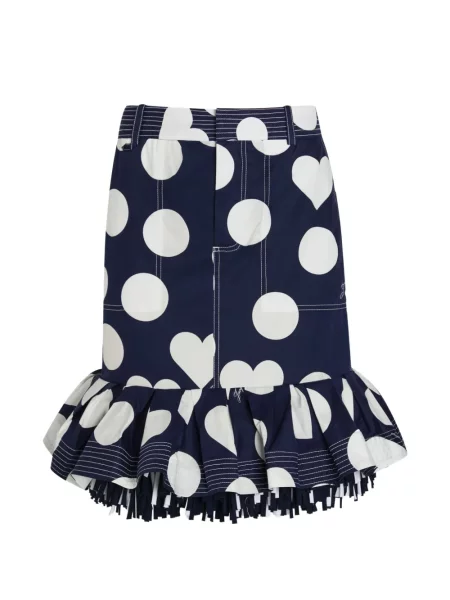 Fustă midi Jacquemus cu imagine cu motiv cu inimi albastru