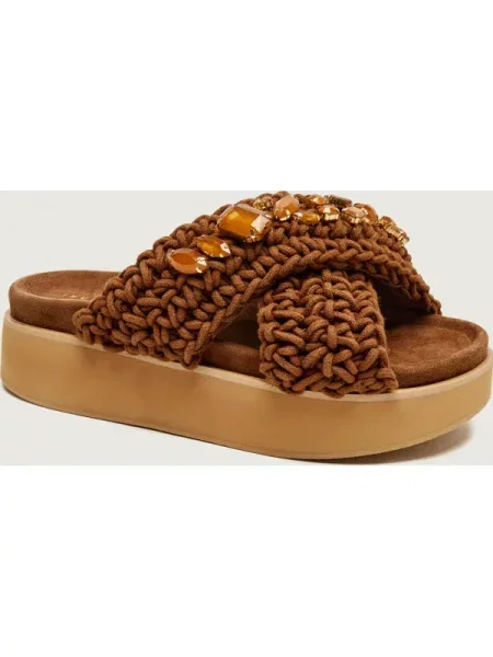 Inuikii papuci Woven Stones Platform maro