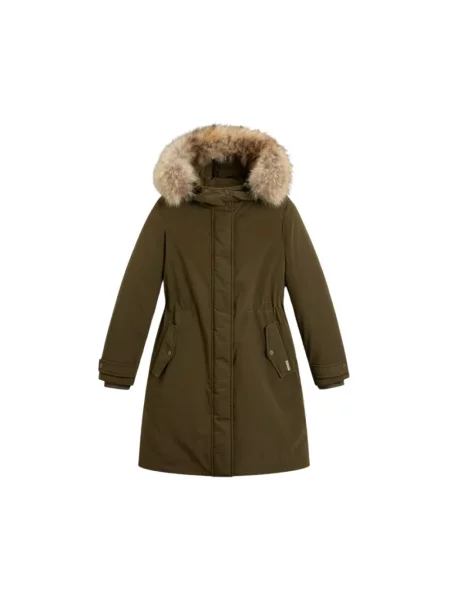 Długa parka Woolrich zielona