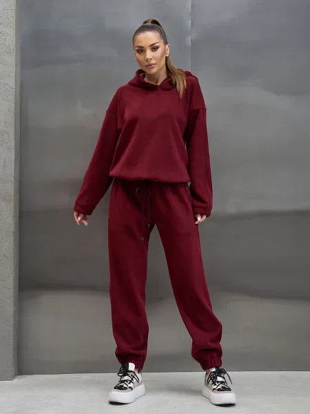 Костюмный спортивный костюм Issa Plus бордовый