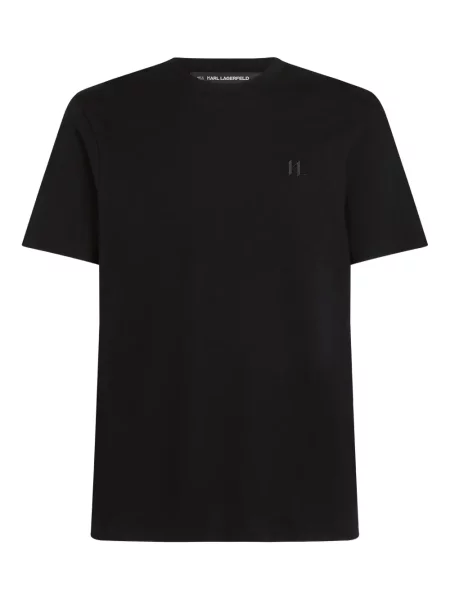 Tricou Karl Lagerfeld cu broderie cu decolteu rotund negru