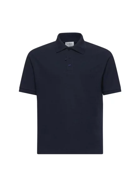 Haftowana koszulka polo Saint Laurent niebieska