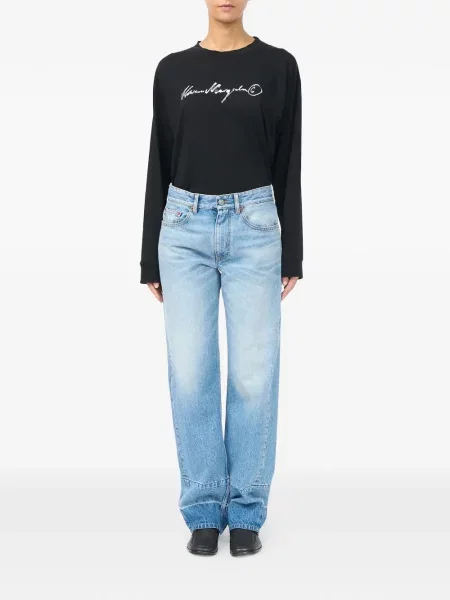 Blugi drepți Mm6 Maison Margiela albastru