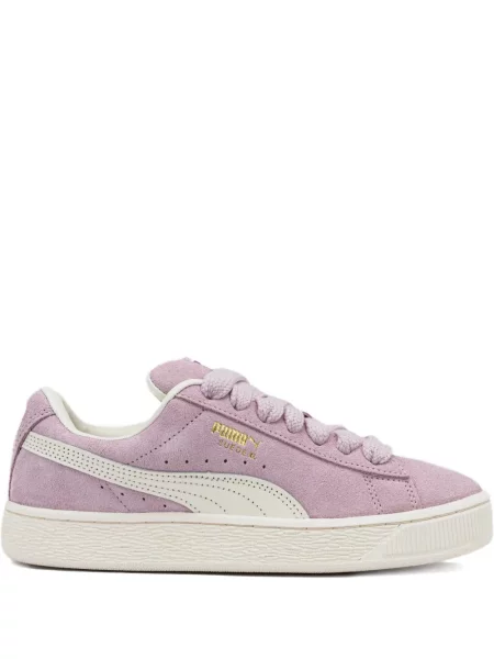 Sneakerși Puma Platform din piele de căprioară alb